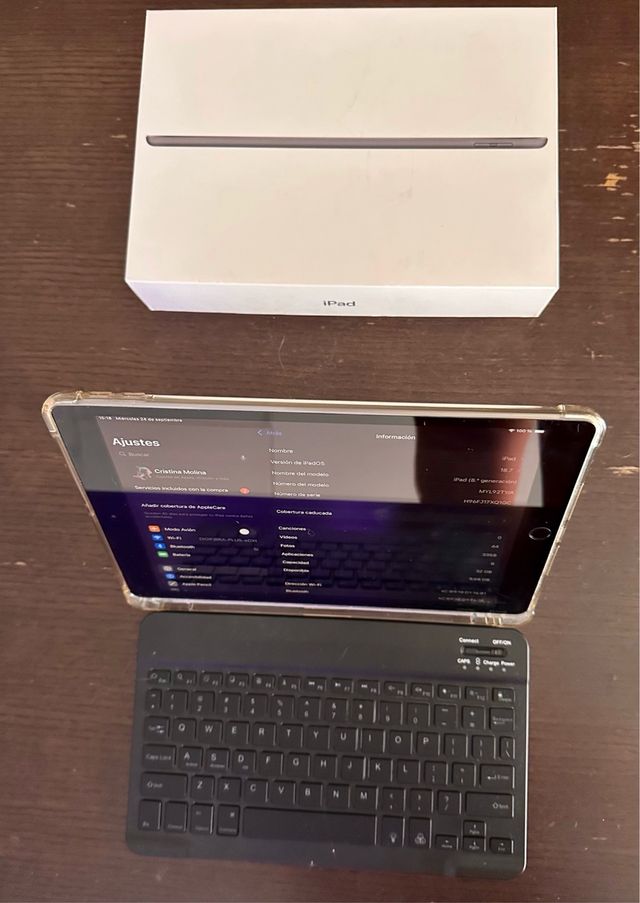 iPad 8 generacion con teclado,funda ycaja original