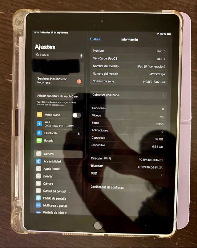 iPad 8 generacion con teclado,funda ycaja original