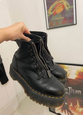 Botas Dr. Martens cremallera plataforma piel 37