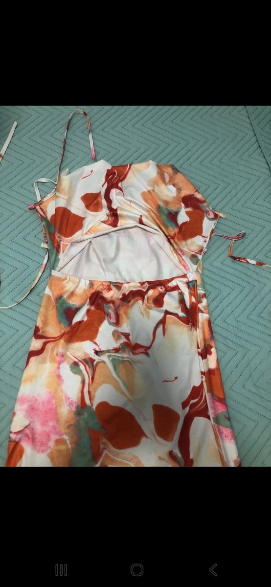 Vestido largo estampado multicolor