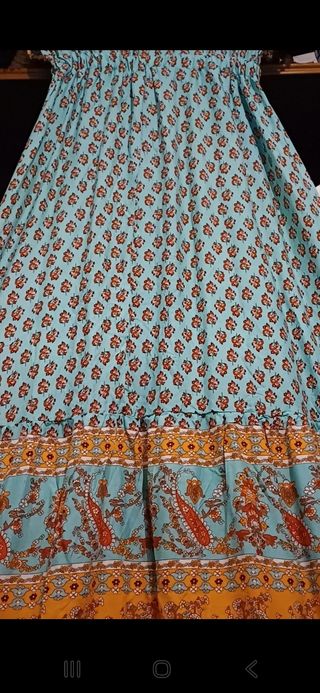 Vestido midi viscosa manga corta