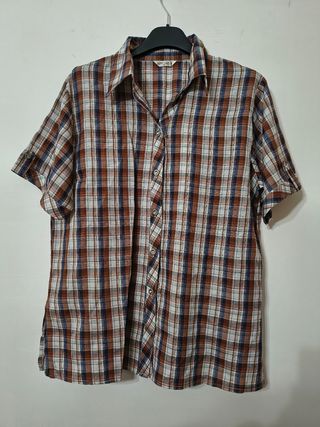 Camicia maniche corte fantasia tartan