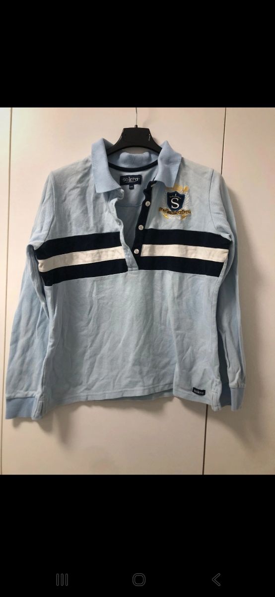 Polo Solera Manga Larga Azul Talla S