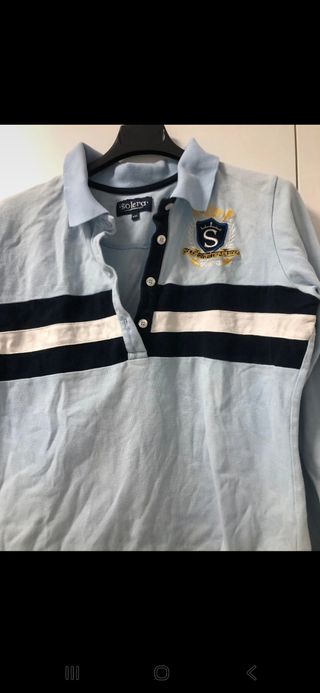 Polo Solera Manga Larga Azul Talla S