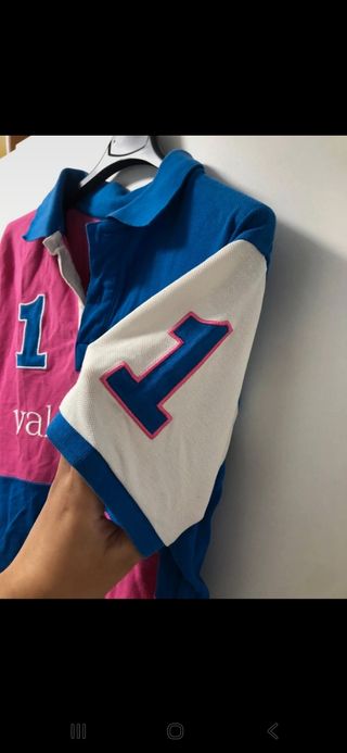 Polo Valecuatro Azul y Rosa