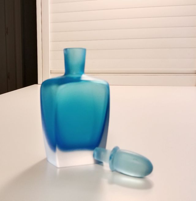 Botella Venini Murano 1992 Azul