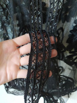 Kimono Negro Encaje Vintage Talla L/XL