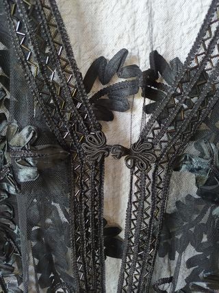 Kimono Negro Encaje Vintage Talla L/XL