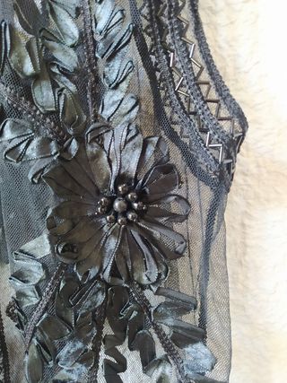 Kimono Negro Encaje Vintage Talla L/XL