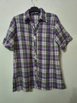 Camicia maniche corte fantasia tartan