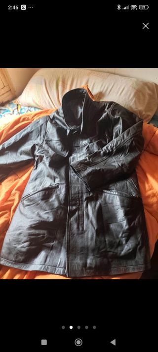 Chaqueta Piel Oveja Vintage Talla L Negra