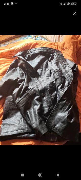 Chaqueta Piel Oveja Vintage Talla L Negra