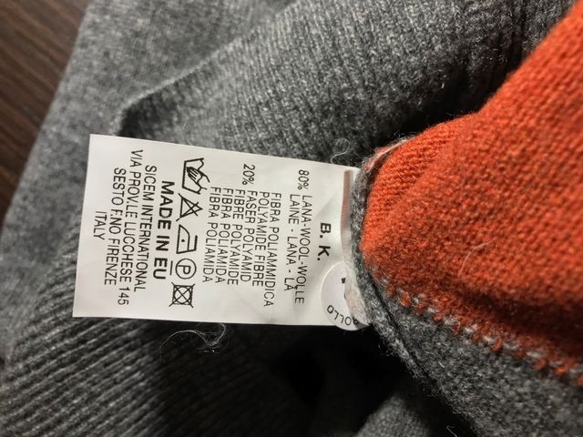 Maglioncino a rombi grigio blu arancio