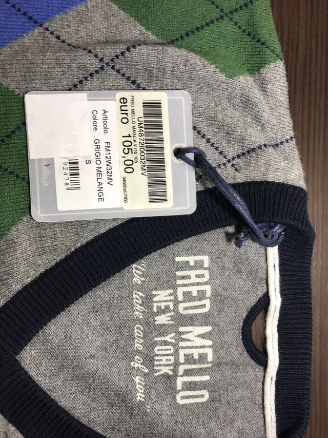 Maglioncino Argyle Grigio Blu Verde