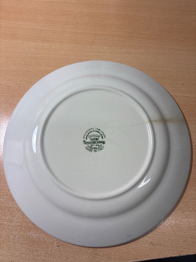 Plato de cerámica Ironstone azul y blanco