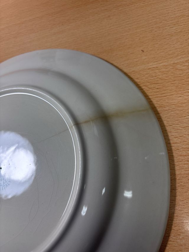 Plato de cerámica Ironstone azul y blanco