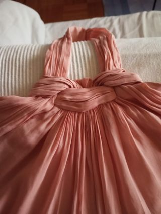 Blusa Zara salmón cuello halter talla S