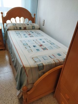 Cama individual 90cm madera de haya natural