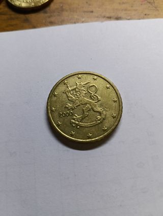 Moneda 50 céntimos 2000 León Finlandés