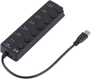 Regleta USB 3.0 ,7 Puertos DE-XP1132B Adaptador SuperSpeed 5Gbps de Transferencia , ENVIO 24H
