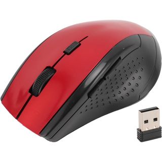 Vikye Raton Inalámbrico, Compacto optico 2,4G con Receptor USB, Batería para Ordenador Portátil, PC Escritorio (Rojo)
