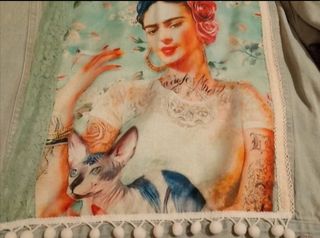 Cazadora vaquera personalizada Frida Kahlo