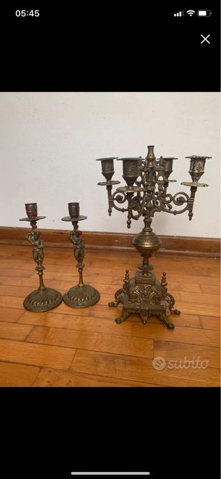 Candelabro 3 pezzi oro
