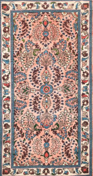 Tappeto Persiano Lana Blu Rosa
