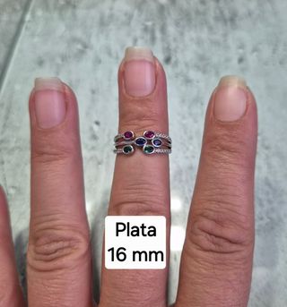 Anillo Plata 16mm con Circonitas