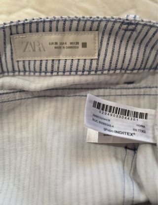 Pantalón Zara Rayas Azules Talla 36
