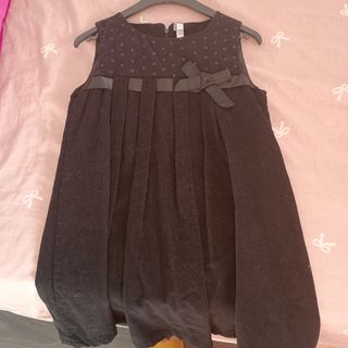 Vestido niña lentejuelas y lazo negro 10 años