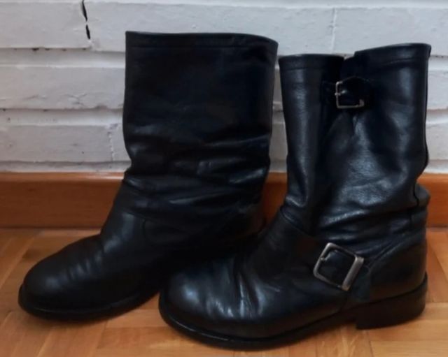 Botas moteras de piel