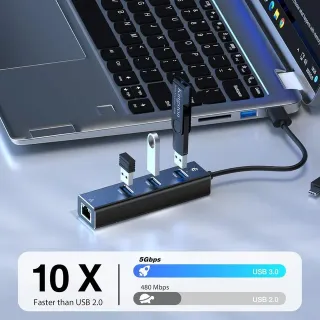 Hub USB 4-en-1 – Expande puertos fácilmente