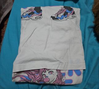 Bershka Camiseta Anime/Manga Blanca