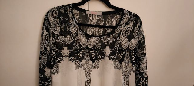 Blusa Estampada Negra y Blanca