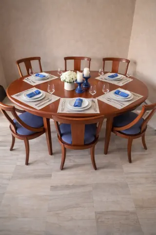 Mesa comedor extensible y 6 sillas