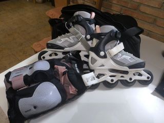 Patines en línea talla 35-39 con protecciones