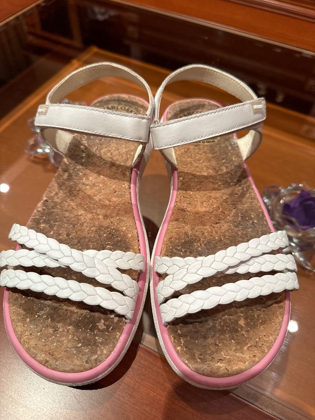 Sandalias Pablosky Niña Blancas y Rosas