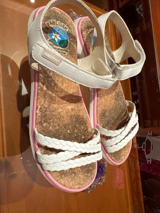 Sandalias Pablosky Niña Blancas y Rosas