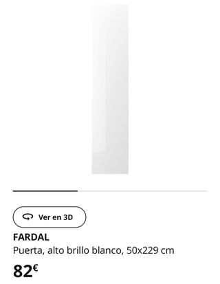 Puerta armario pax FARDAL alto brillo blanco 50cm
