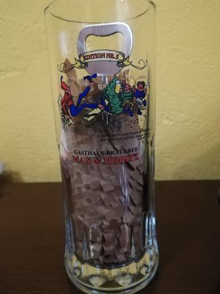 Boccale birra con cavatappi Max & Moritz