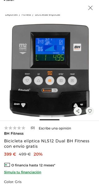 Bicicleta Elíptica BH NLS12 Fitness