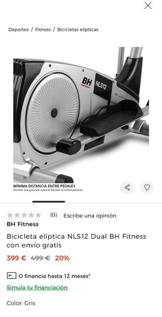 Bicicleta Elíptica BH NLS12 Fitness