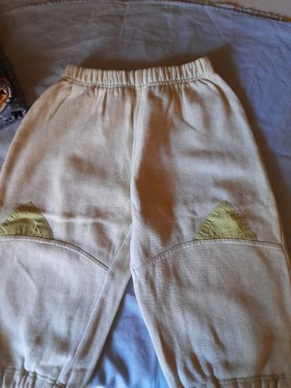 Pantaloni bimbi menta con tasche