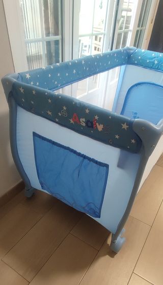 Parque Cuna de Viaje Azul Estrellas Pirata