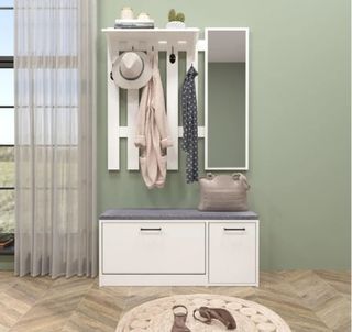 2 scarpiere bianche con sedile grigio