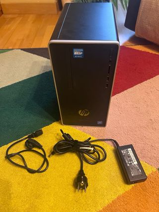 Ordenador HP Negro +Monitor AOC+Teclado y Ratón