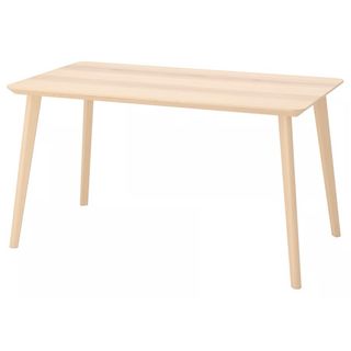 Mesa Ikea LISABO madera clara con Cristal incluido