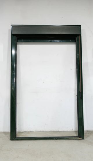 Balconera aluminio verde abatible