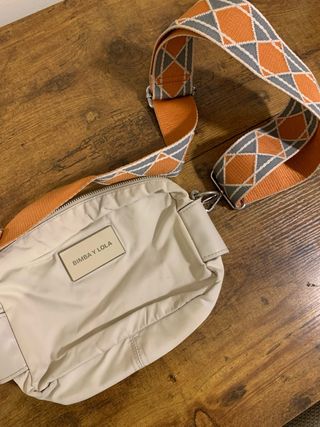 Bolso Bimba y Lola Beige Pequeño Tela